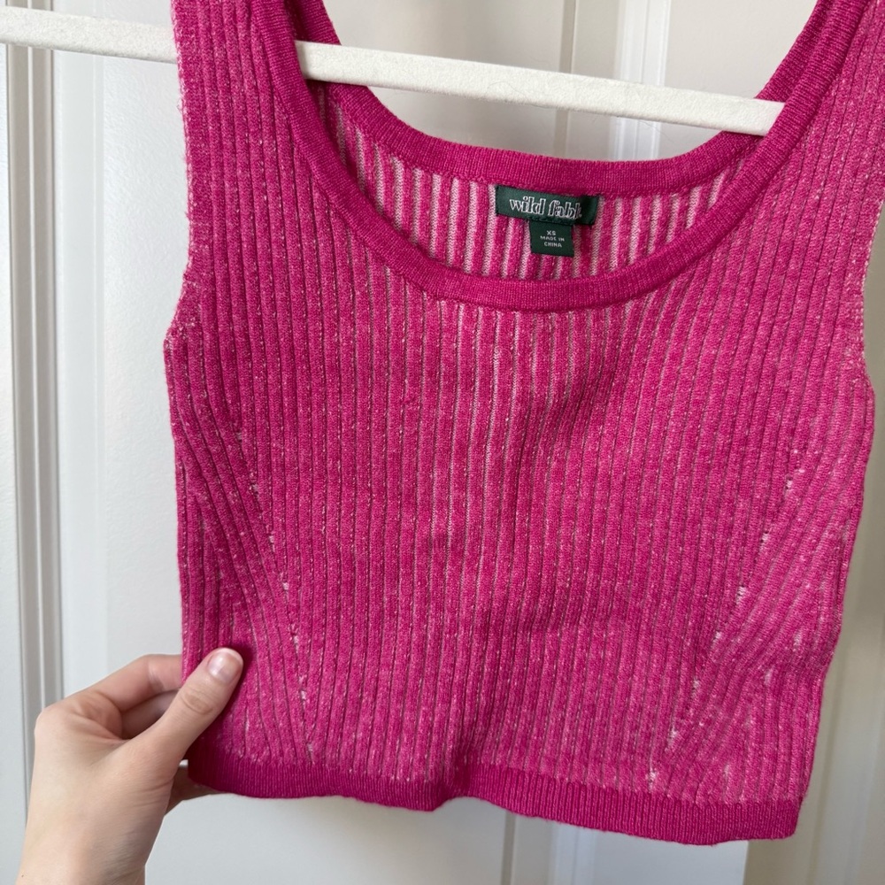 Wild Fable Fuchsia Ribbed Tank Top - Picture 2 of 4